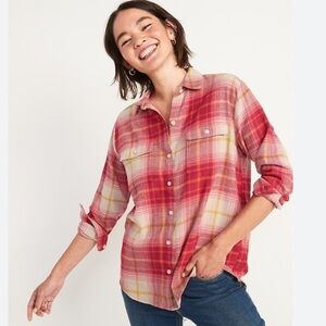 OLD NAVY Oversized Plaid Flannel ShIrt Size Medium NWT